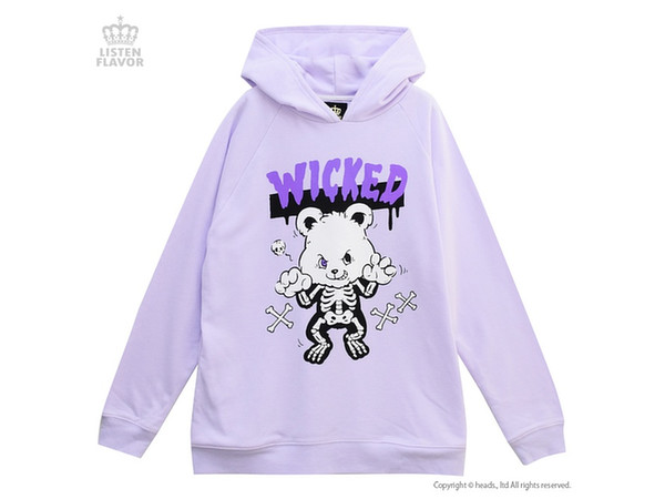 Skeleton Bear Hoodie Lavender