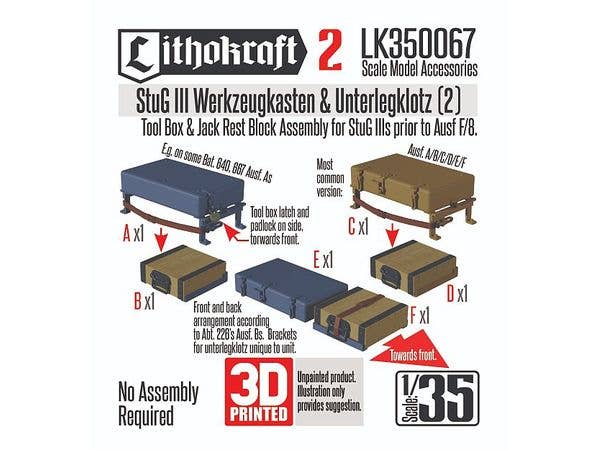 StuG III Werkzeugkasten & Unterlegklotz (2)