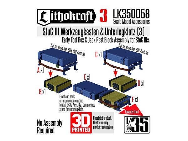 StuG III Werkzeugkasten & Unterlegklotz (3)