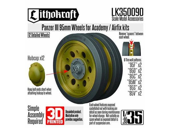 Panzer III 95mm Wheels for Academy / Airfix kits