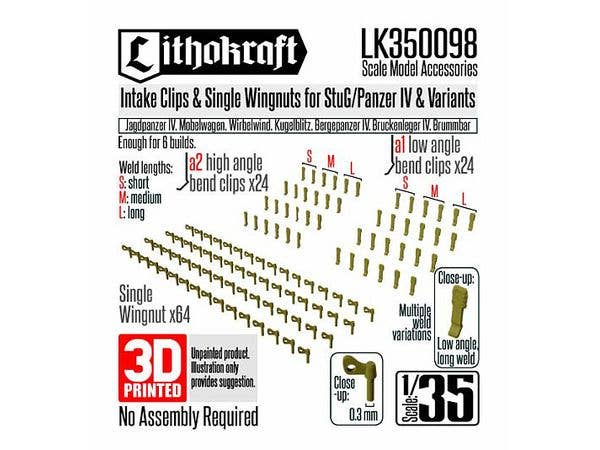 StuG/Pz IV and Variants Intake Clips and Single Wingnuts