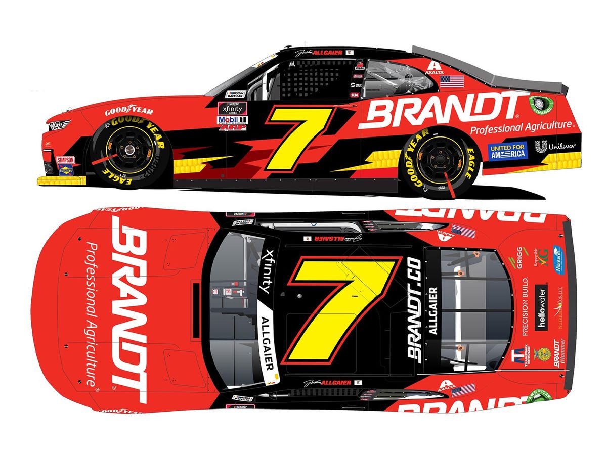 Justin Allgaier # 7 Brant Chevrolet Camaro NASCAR Xfinity Series 2021