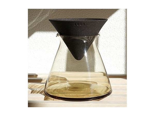 LOCA Ceramic Coffee Filter & Sghr Handmade Server Set (Tan Color)
