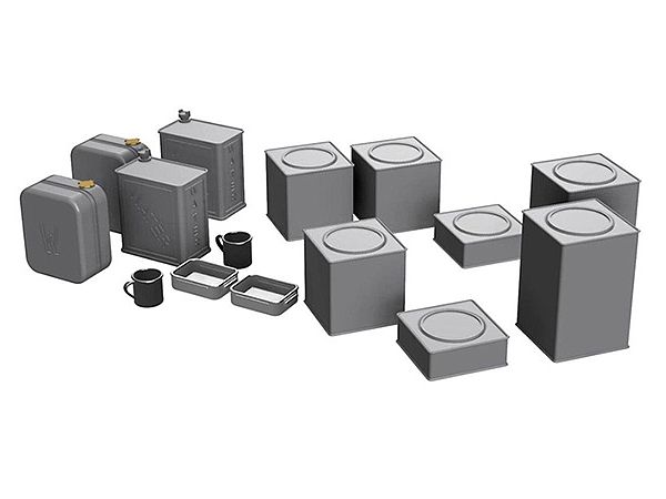 British LRDG Vehicle Food Stock Biscuit Tins x 15, Mug Cup Decals, PE Resin and 3D Parts