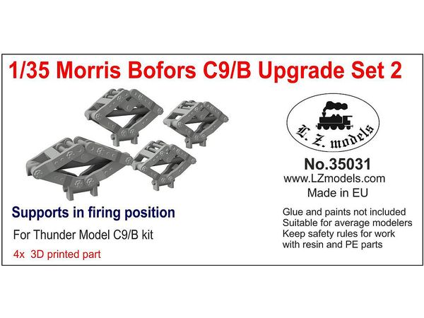 British Morris Bofors Gun Truck Body Support, Firing, 3D Parts