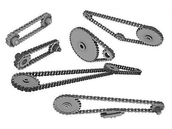 US Ward LaFrance Heavy Truck Chain Set x6 Parts 3D Parts