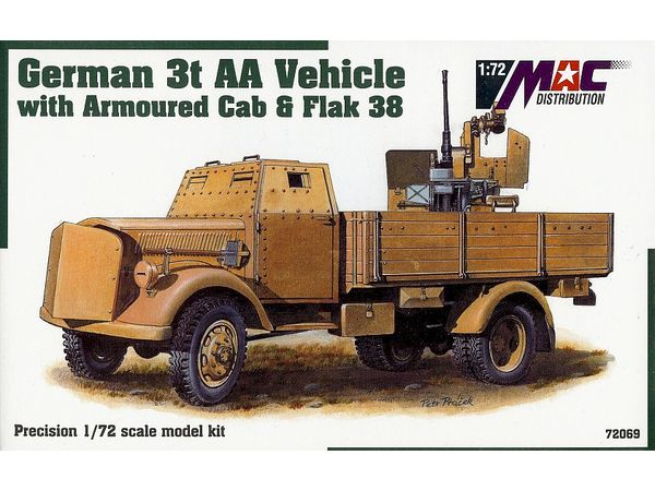 German 3t AA Vehicle w / Armored Cab + Flak 38