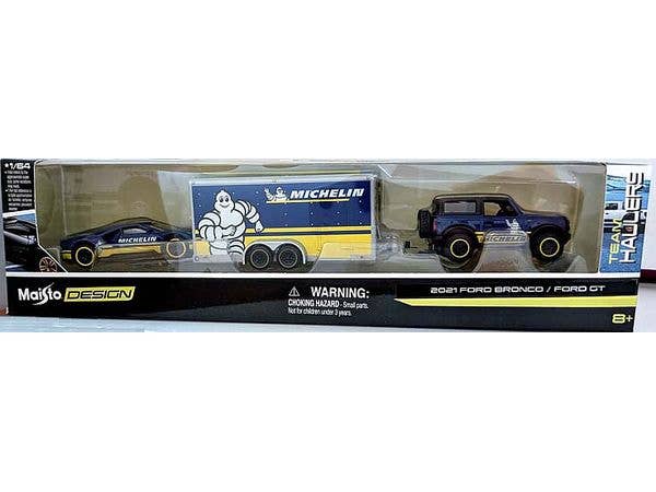 Ford Bronco 2021 + Trailer + Ford GT (Blue/Michelin)