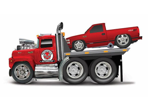 Mt 1980 Mack R685St Flatbed/1993 Chevrolet 454 Ss Pickup Metallic Dark Red 25th Anniversary