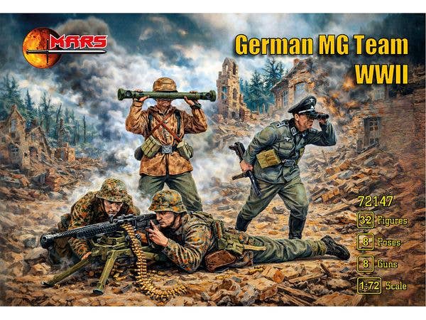 WWII German Machine Gun Team (32 figures/8 poses/8 guns)