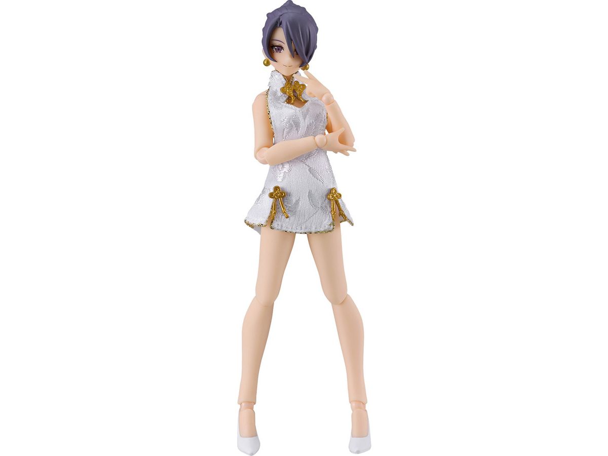 figma Female Body (Mika) with Mini Skirt Chinese Dress Outfit (White)