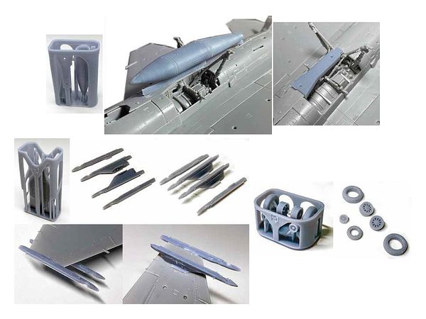  [7218] F-2 Detail Set A Pylon Center Tank Wheel (for Hasegawa / Fine Molds)