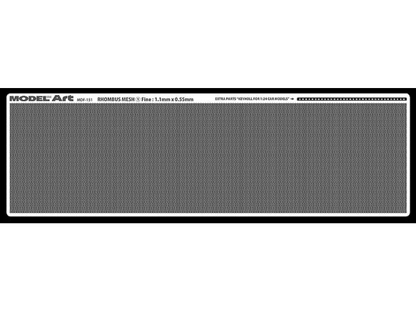 RHOMBUS MESH 1 Fine : 1.1mm x 0.55mm PHOTO ETCHED PARTS (Incl. EXTRA PARTS KEYHOLL FOR 1:24 CAR MODELS)