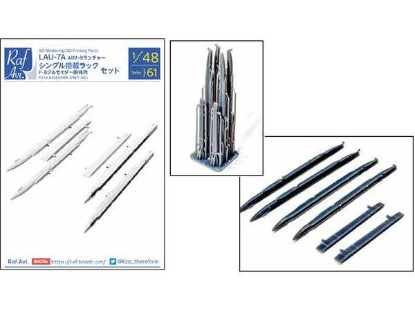 [4861] LAU-7A AIM-9 Launcher F-8 Crusader, Single Mount Rack Set