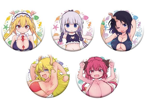 Miss Kobayashi's Dragon Maid: Can Badge Collection [Swimsuit ver.] 1Box 5pcs