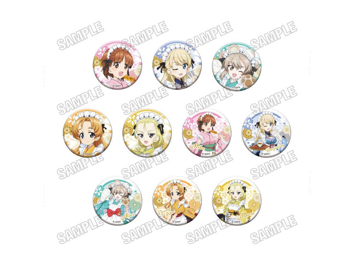 Girls & Panzer Final Chapter: Original Badge Collection Japanese Maid Ver. 1 Box Of 10 Badges