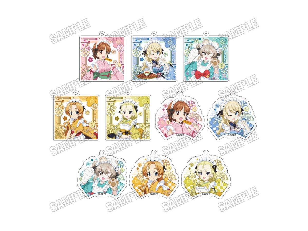 Girls & Panzer Final Chapter: Original Acrylic Keychain Collection, Japanese Maid Ver., 1 Box, 10 Pieces