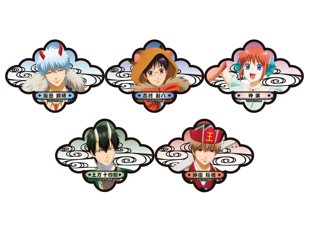 Gintama: Newly drawn Lame Acrylic Badge Collection (Hyakki Yagyo Ver.) 1Box 5pcs