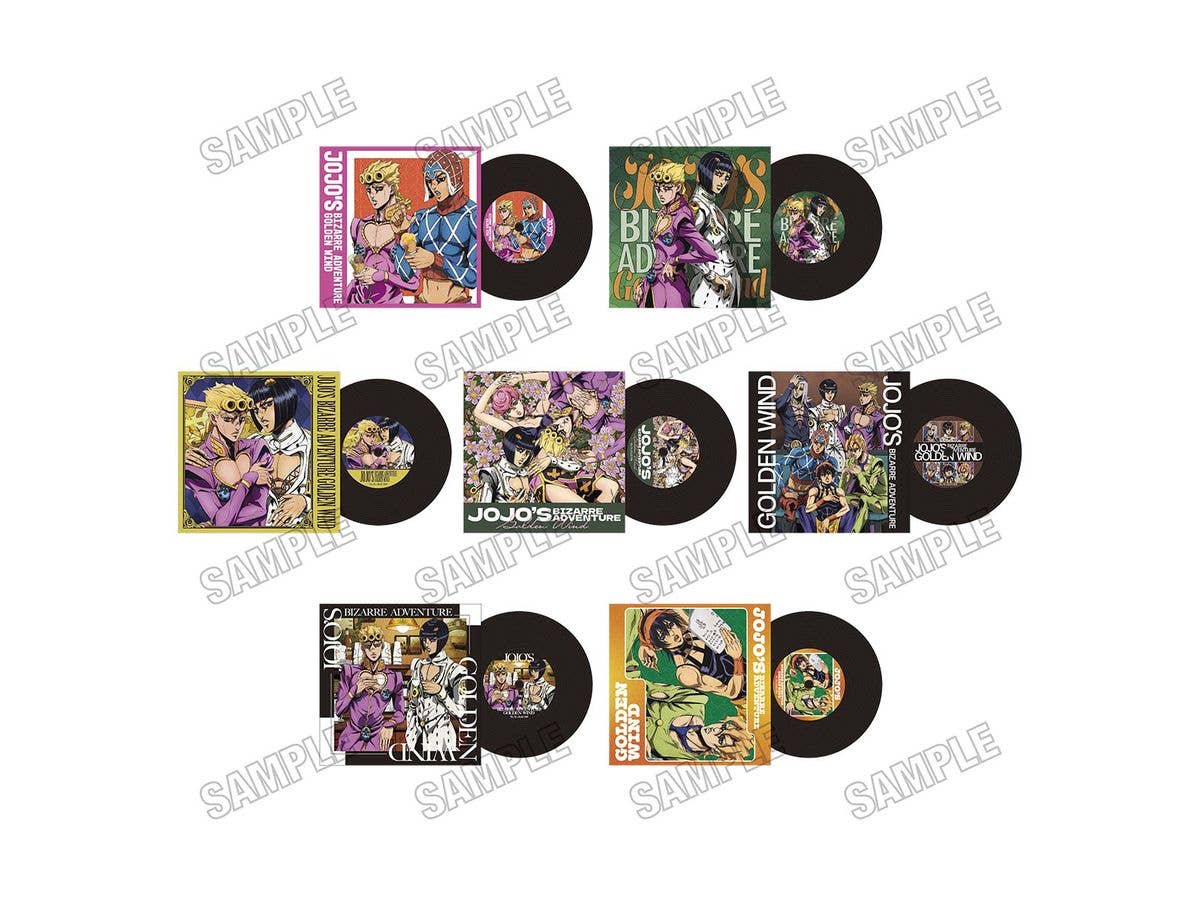 Anime Jojo's Bizarre Adventure: Golden Wind: Record-Style Coaster Collection [Re]: 1 Box (7pcs)