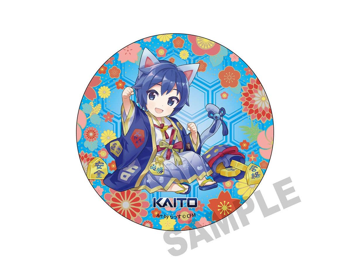 Hatsune Miku x Maneki-Neko: Mega Badge Stand Kaito Art By Russ