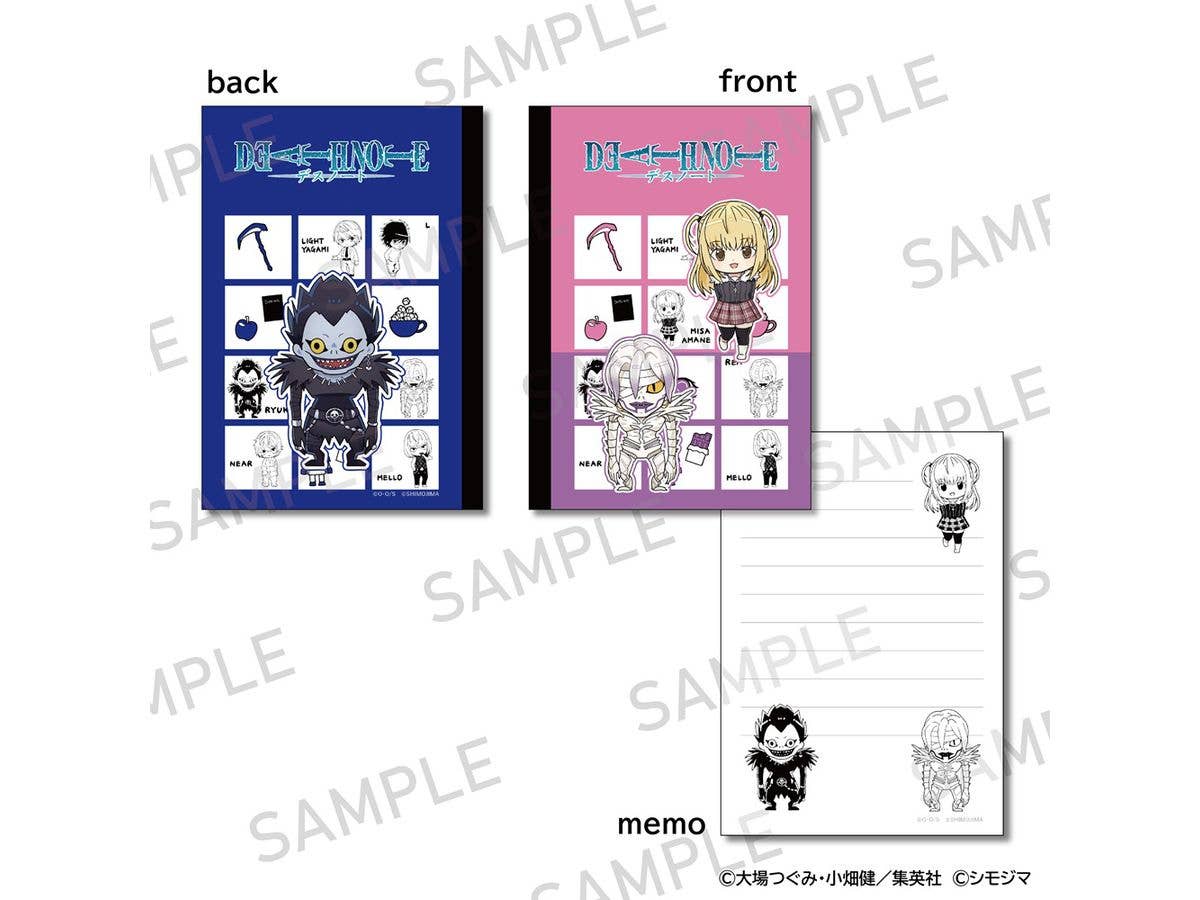 DEATH NOTE: Book-style memo pad, Shimojima collaboration version. (Misa Amane, Ryuk, Rem)