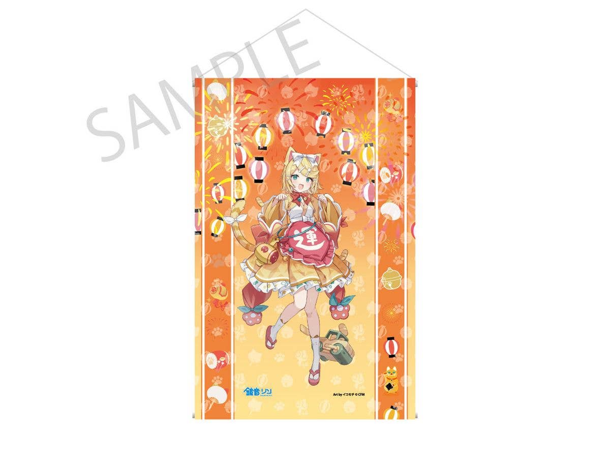Hatsune Miku x Maneki-neko x Midsummer Kumagaya: Tapestry Kagamine Rin Art by Ikomochi
