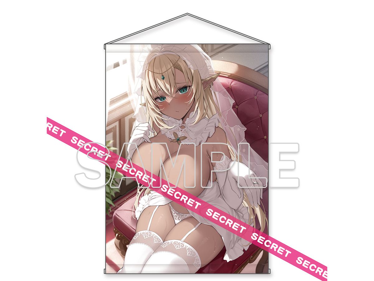 Xe Newly Drawn Pure White Brown Gal Elf X-RATED Tapestry