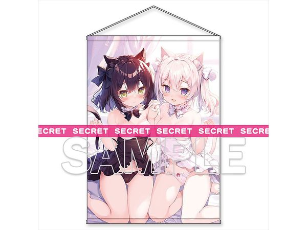 Dengeki Moeoh: Chikotamu's Original Drawing Good Friends Cat Ears Girls X-RATED Tapestry B1