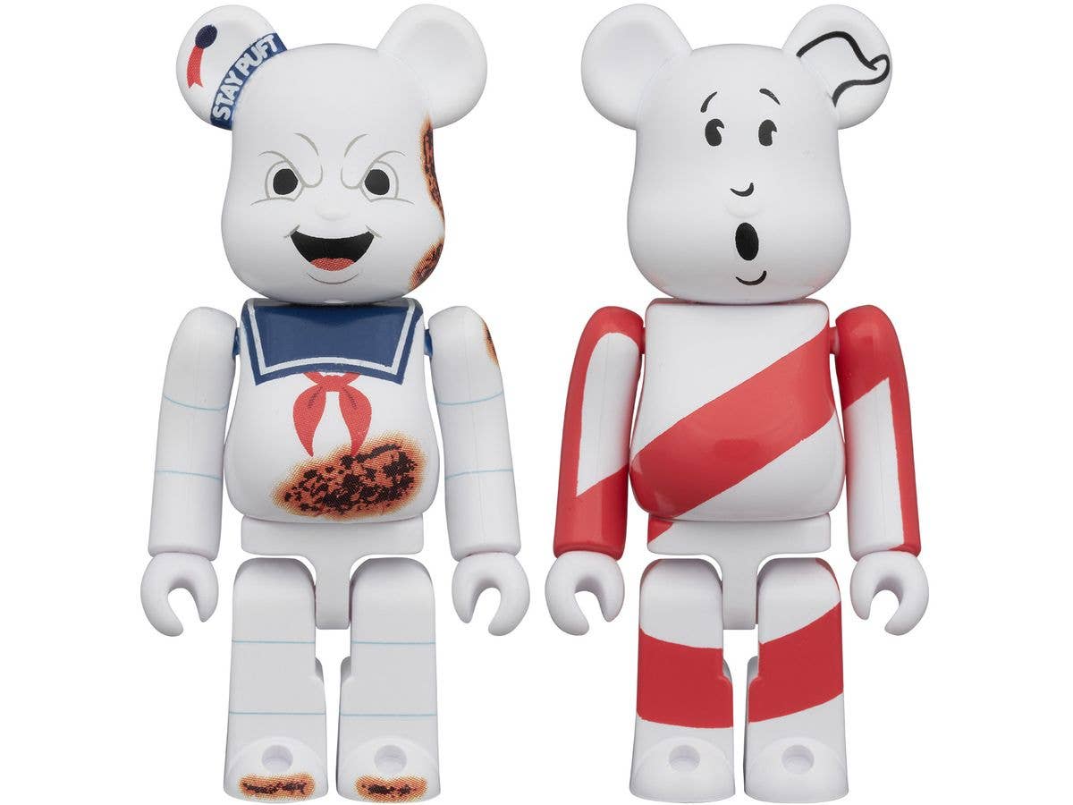 BE@RBRICK Stay Puft Marshmallow Man Angry Face & No Ghost 100 Percent 2PCS SET