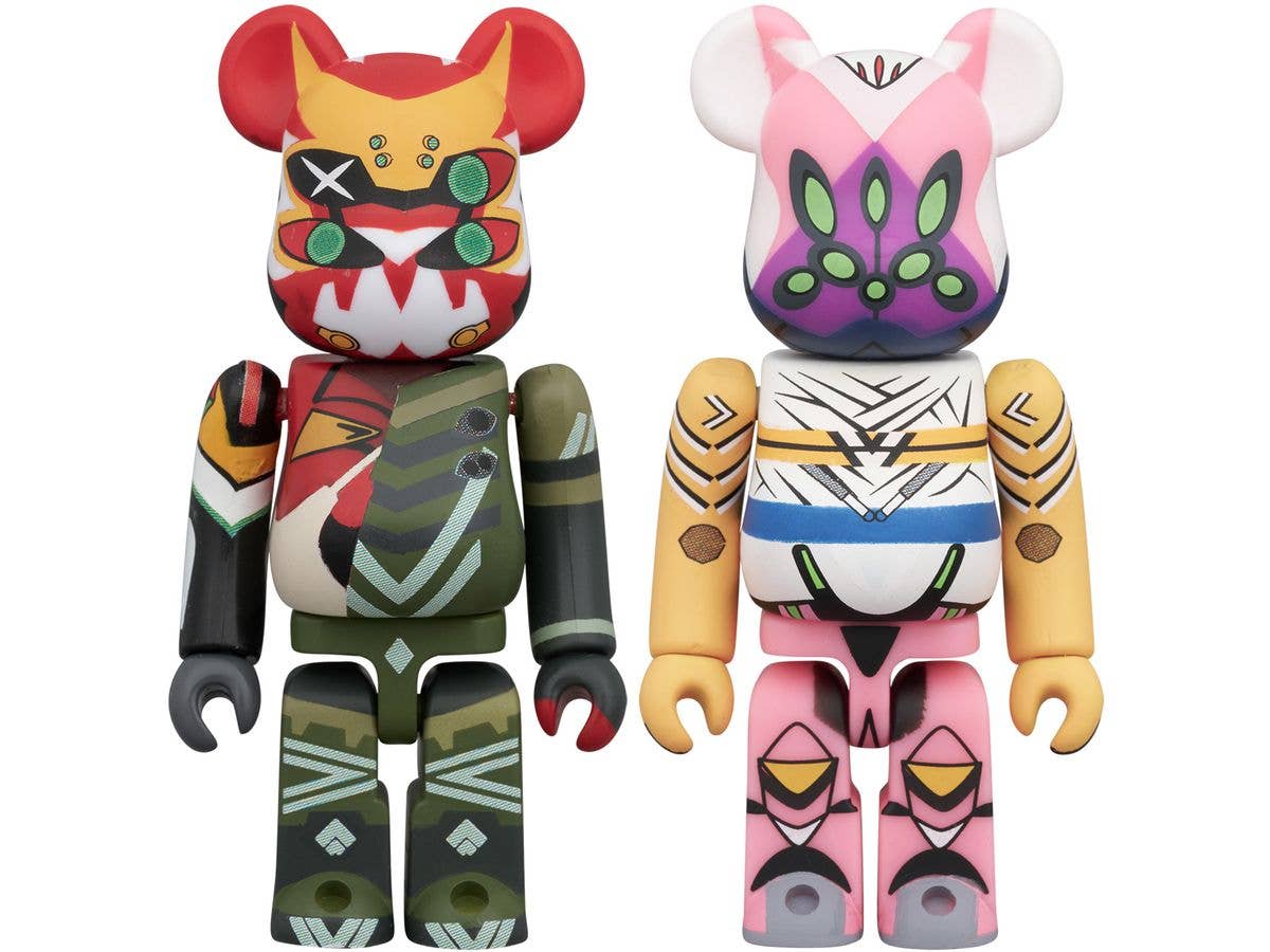 BE@RBRICK Evangelion Production Model-New 02 Alpha & Evangelion Unit-08 Beta Temporary Combat Form 100 Percent 2PCS SET