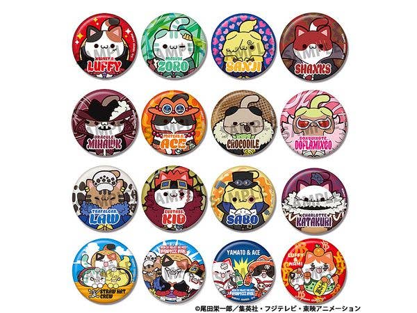 MEGA CAT PROJECT One Piece Nyan Piece Nyan! Can Badge Collection 1Box 16pcs (Reissue)