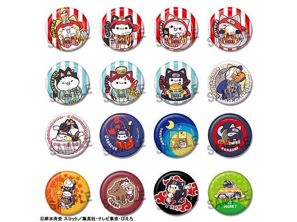MEGA CAT PROJECT Naruto Nyaruto! Can Badge Collection 1Box 16pcs (Reissue)