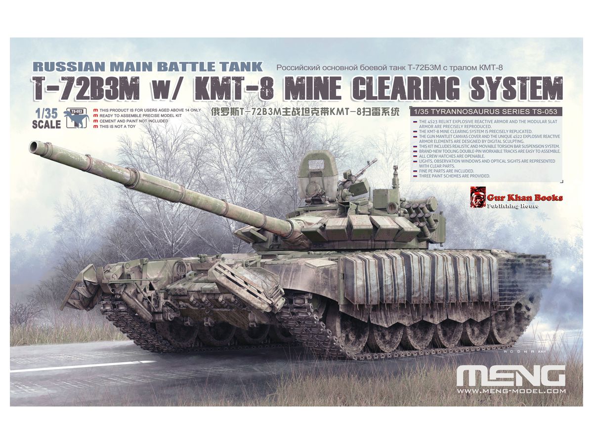 Russian Main Battle Tank T-72B3M w/ KMT-8 Mine Clearing System