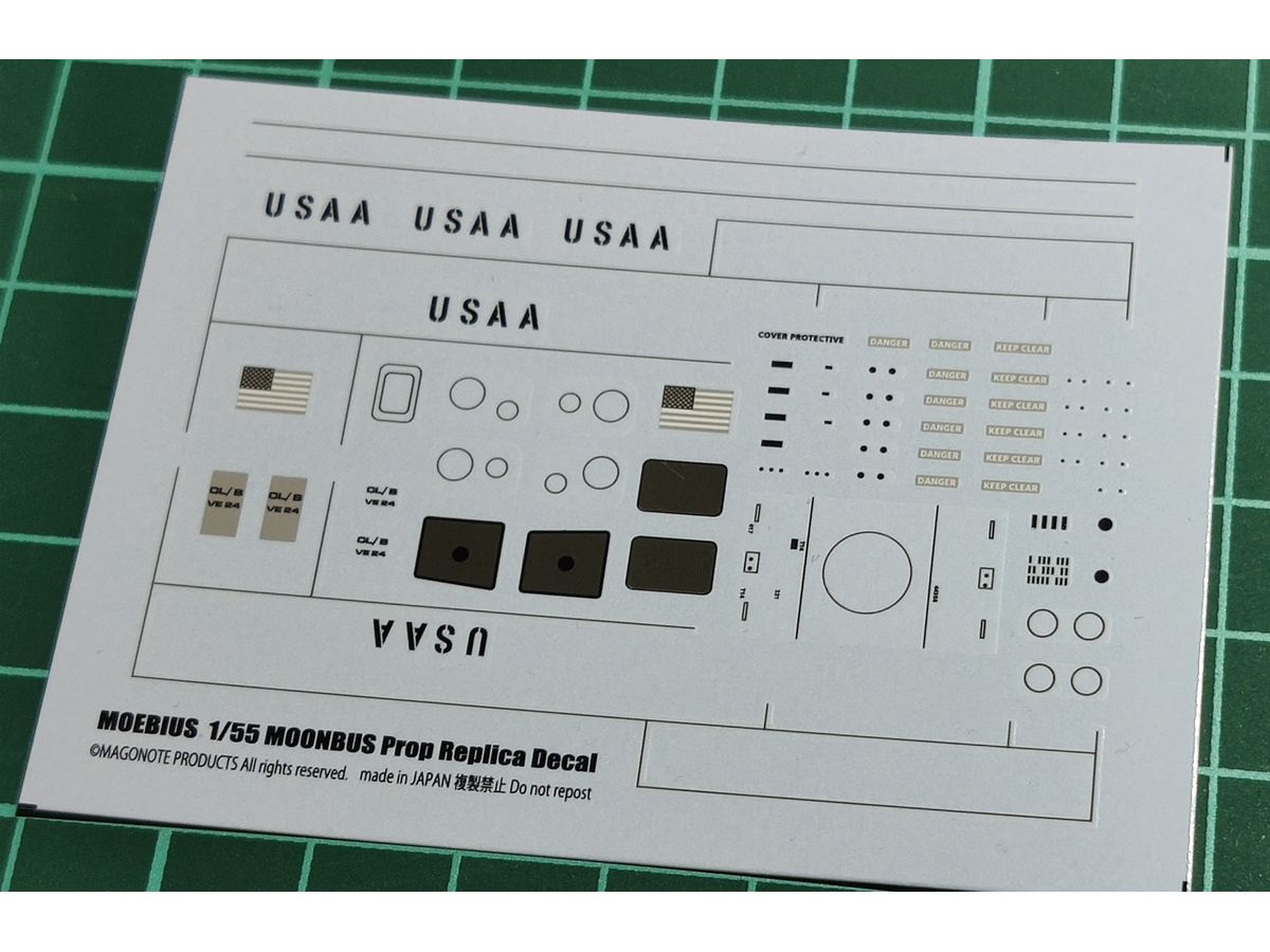 2001: A Space Odyssey : for MOEBIUS Prop Replica Decal for Moonbus High Quality Silkscreen Printing [Black and White Version]