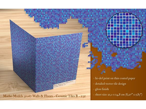 Diorama Material Wall & Floor Sheet Ceramic Tile B