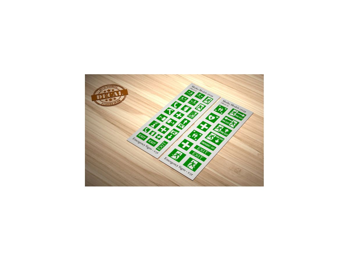Diorama Material Emergency Sign Decal Set