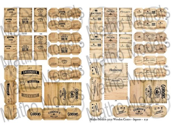 Diorama Accessories Distilled Liquor Wooden Box