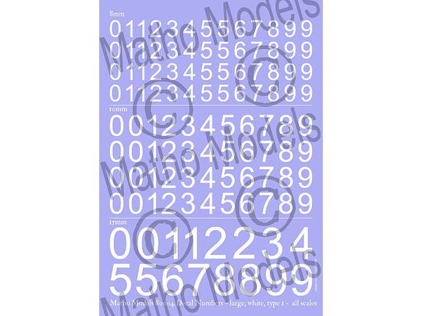 Scale Free Number Decal White Type1