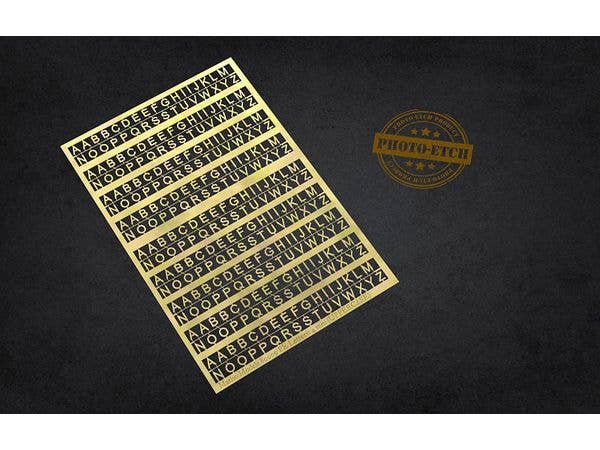 Scale-free etching sheet of capital letters (4.0mm)