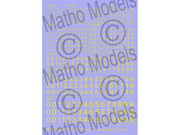 Scale-free Number Decal Yellow Small Size