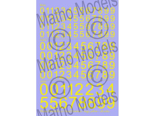Scale-free Number Decal Yellow Large Size