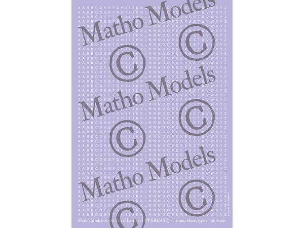 Scale-free Uppercase Alphabet Decals, 1.5mm Height, White, Type 1