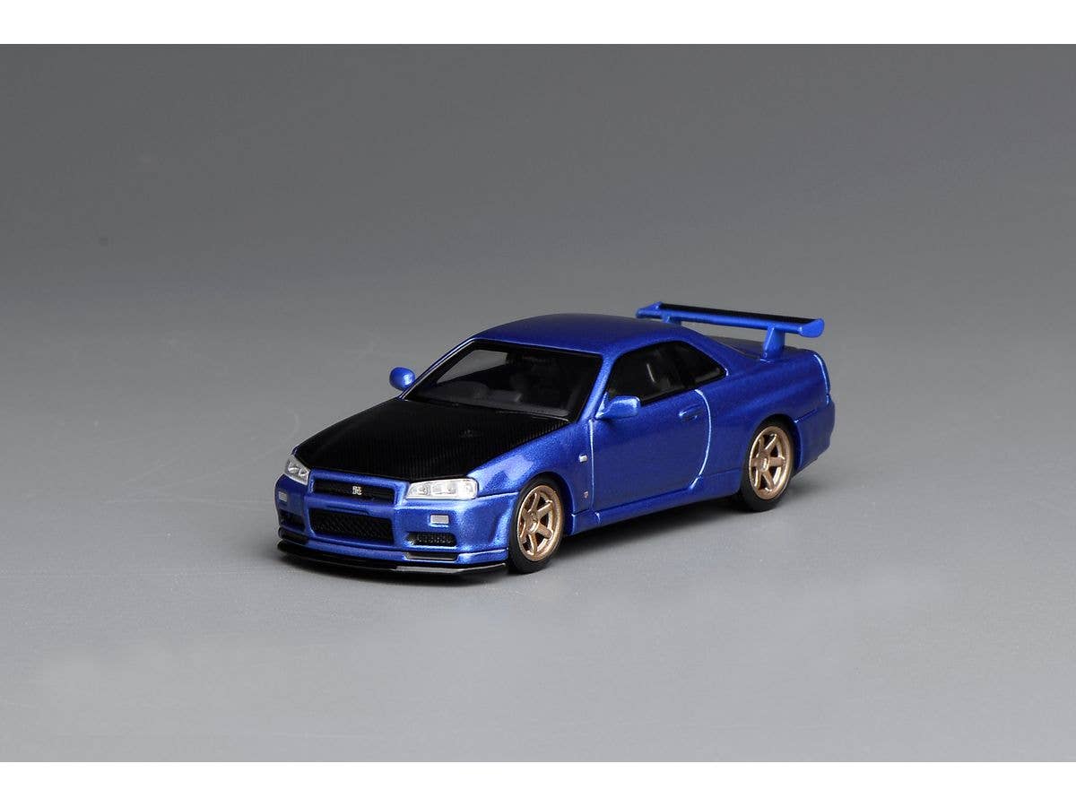 Nissan Skyline Gt-R (R34) V-Spec Ii Customized Carbon Fiber Hood, Bayside Blue