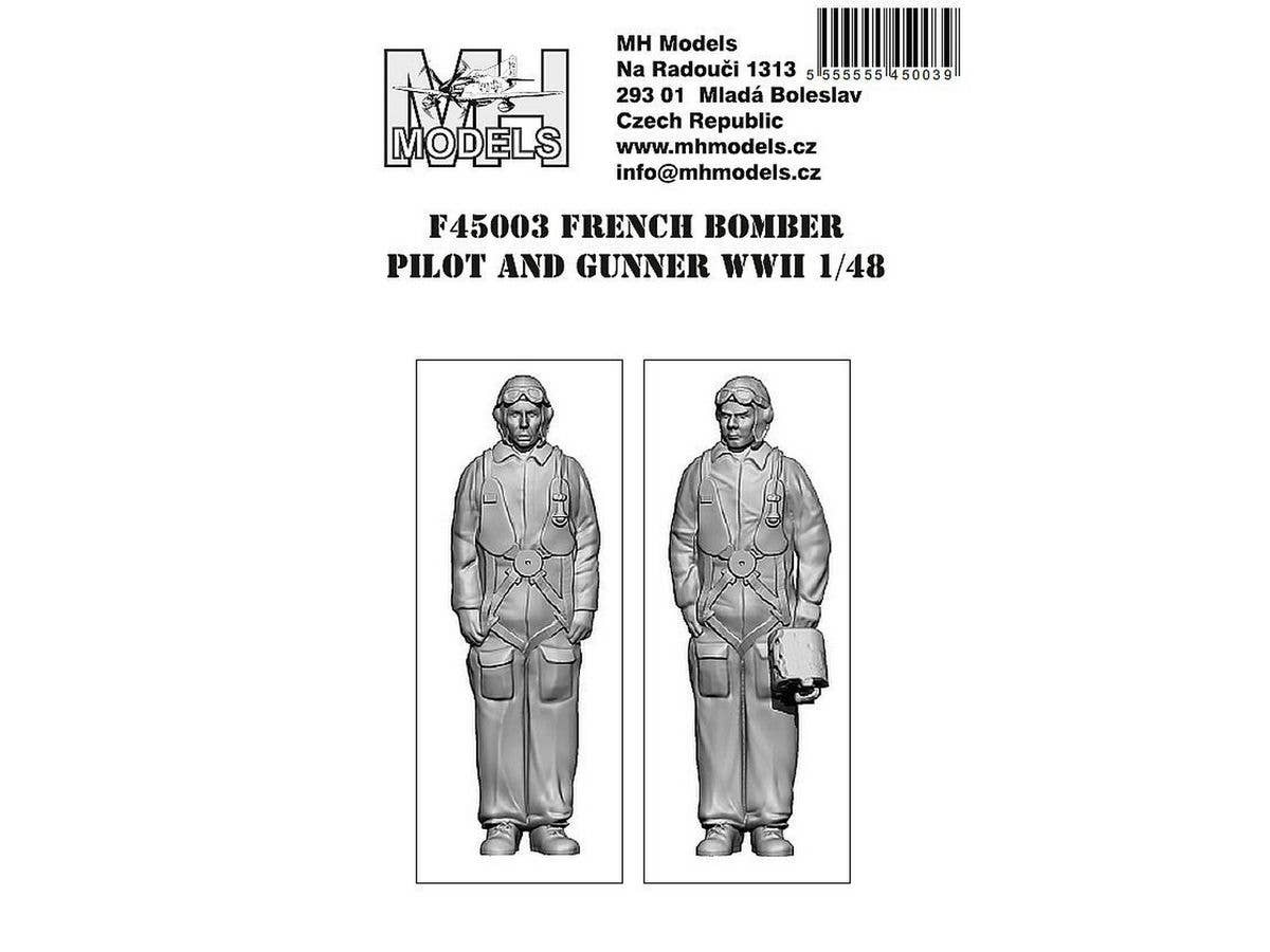French bomber pilot and gunner WWII (2 fig.)