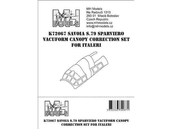 Savoia S.79 Sparviero vacuform canopy correction set for Italeri.
