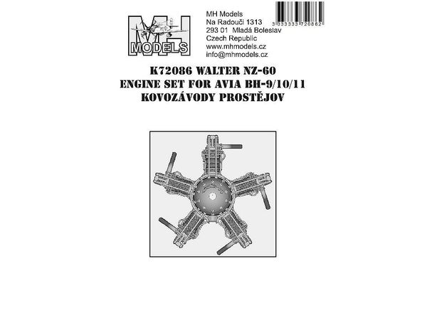 Walter NZ-60 engine set for Avia BH-9/10/11 Kovozavody Prostejov