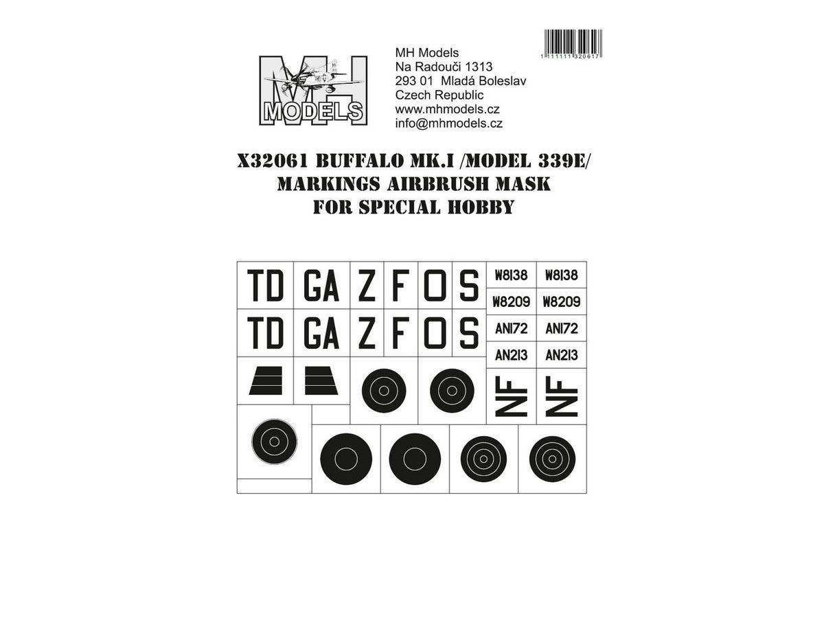 Buffalo Mk.I (model 339E) Markings airbrush mask for Special Hobby