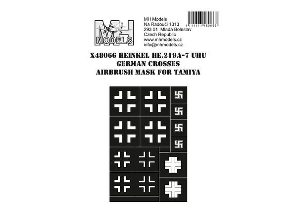 Heinkel He.219A-7 Uhu German Crosses Airbrush Mask for Tamiya