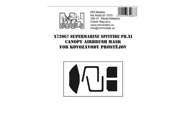 Spitfire PR.XI Canopy Airbrush Mask for Kovozavody Prostejov
