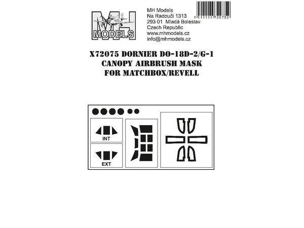 Dornier Do-18D-2/G-1 canopy airbrush mask for Matchbox/Revell